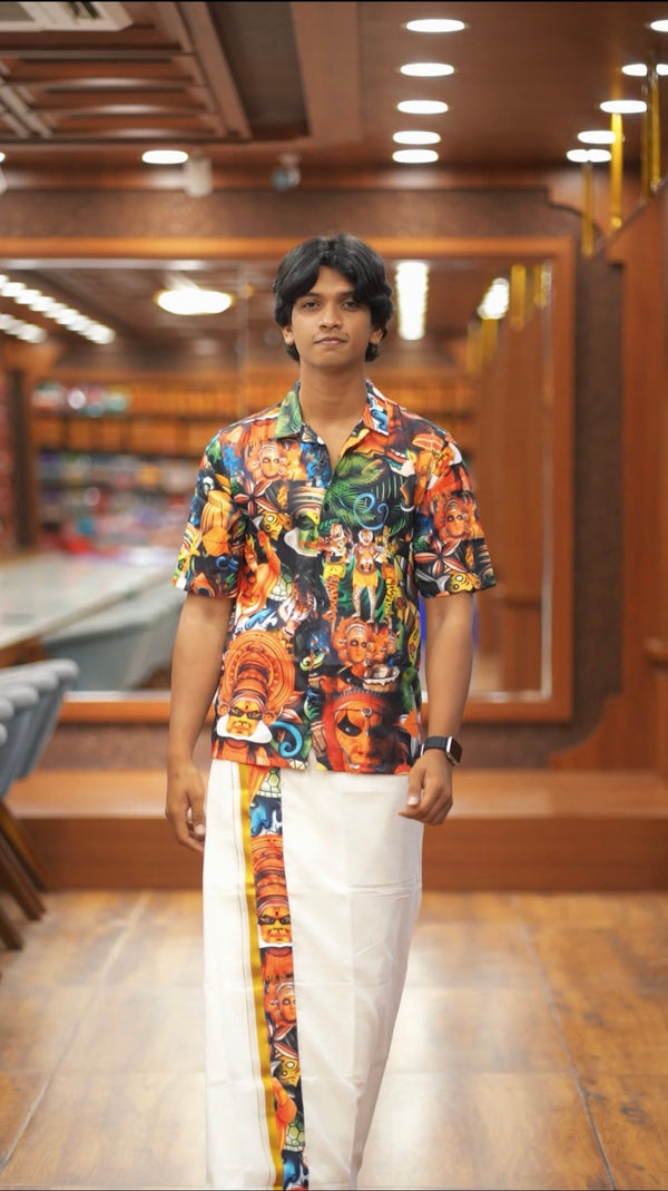 Traditional Onam Shirt & Mundu